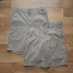 2 Pair Lands End Boys Khaki Shorts Size 14